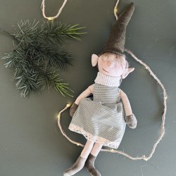 Skov nise pige og dreng 47cm stof grn