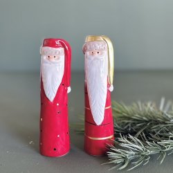 Vase julemand m/hue D4x15cm keramik