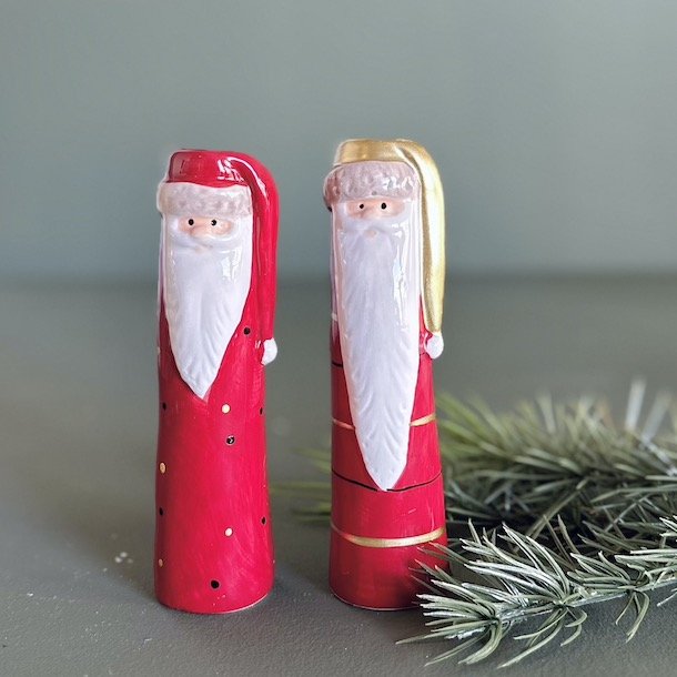 Vase julemand m/hue D4x15cm keramik