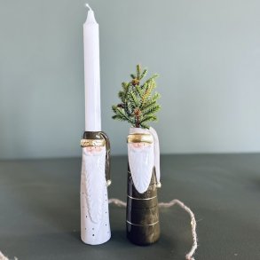 Vase julemand m/hue D5,5x17cm keramik