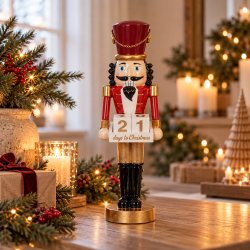 N�ddekn�kker med julekalender � r�d, h26 cm