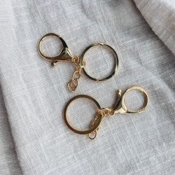 Nglering med karabinhage guld - pakke med 2