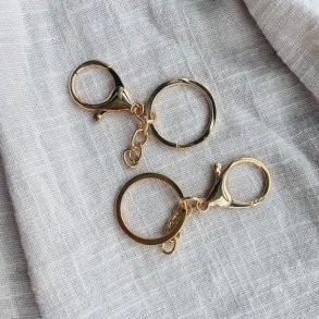 Nglering med karabinhage guld - pakke med 2