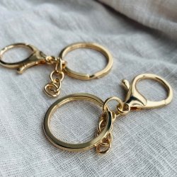 Nglering med karabinhage guld - pakke med 2