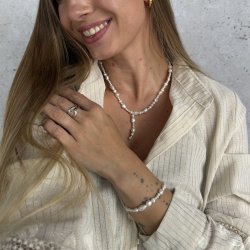 Halskde Etta ferskvandsperler 18K forgyldt sterlingslv