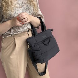 Crossbody shopper quiltede nylon