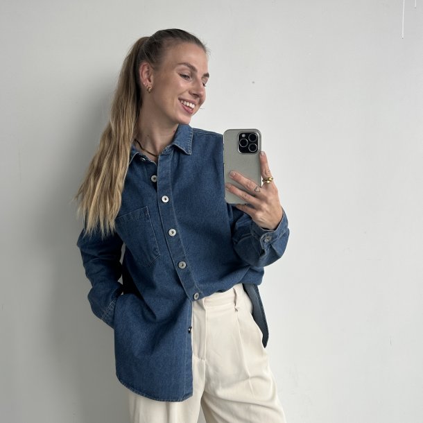 Skjorte - oversized denim Str S-XL