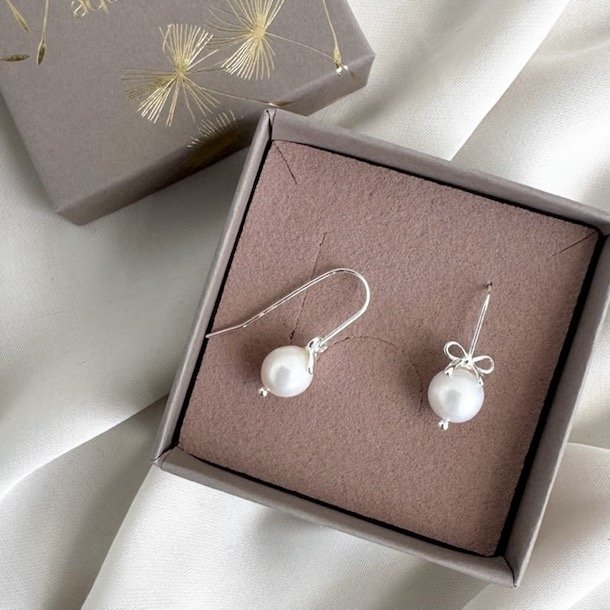 rekrog BOW &amp; PEARLS  Sterling Slv