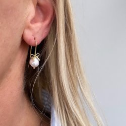 rekrog BOW &amp; PEARLS Forgyldt Slv