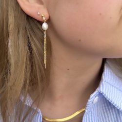 Lux pearl rering COW forgyldt slv