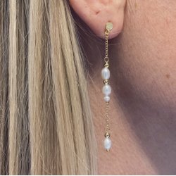 restik med kde DARA perle forgyldt sterling slv