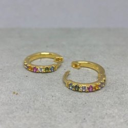 Creol med pastel zirkonia - forgyldt slv