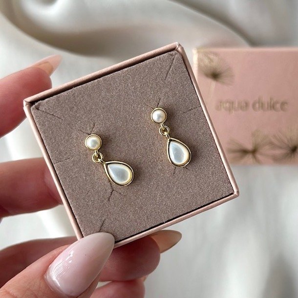 restikker CELESTIA PEARL DROP Forgyldt slv