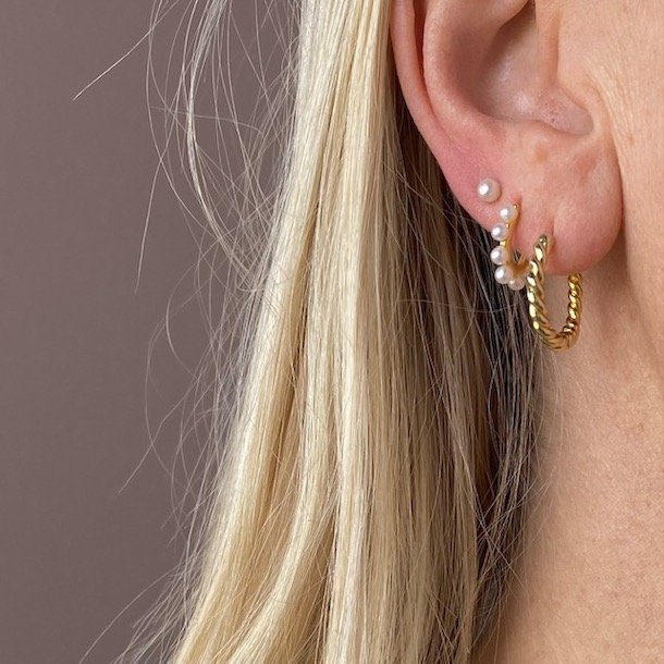 Pearl hoop Patricia forgyldt