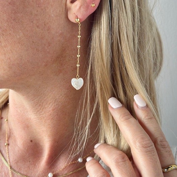 restikker AMORE long forgyldt slv