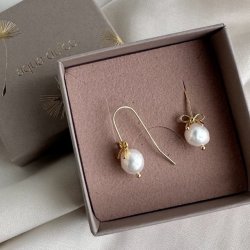 rekrog BOW &amp; PEARLS Forgyldt Slv