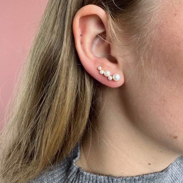 Up the ear BUBBELS forgyldt slv