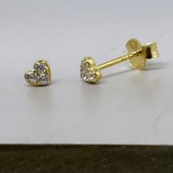 Sm restikker TINY HEART forgyldt slv