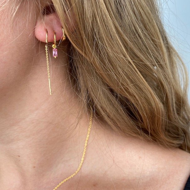 Aya restik creol rosa baguette forgyldt