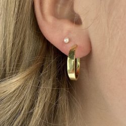 HOOPS SHINY MEDIUM Forgyldt slv