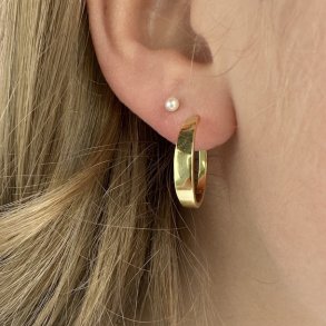 HOOPS SHINY MEDIUM Forgyldt slv