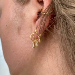 Aya restik creol rosa baguette forgyldt