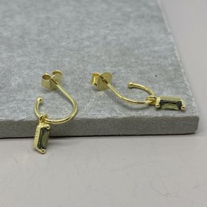 restik creol Ally GREEN baguette forgyldt slv