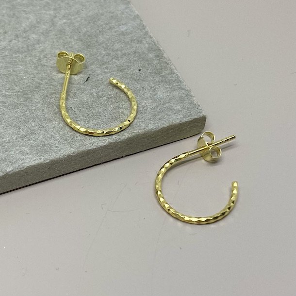 Hoops DIAMOND CUT 15 mm Forgyldt slv