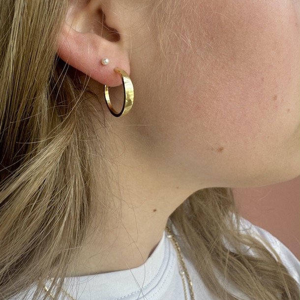 HOOPS SHINY MEDIUM Forgyldt slv