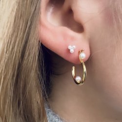 restik creoler SWAN PEARL Forgyldt Slv