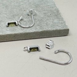 restik creol Ally GREEN baguette sterling slv