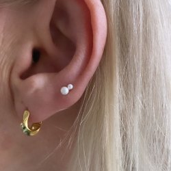 restik double pearl forgyldt slv