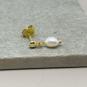 Agnes restik med perle forgyldt slv 