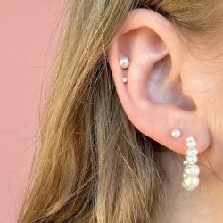 restik Pierce pearl forgyldt slv