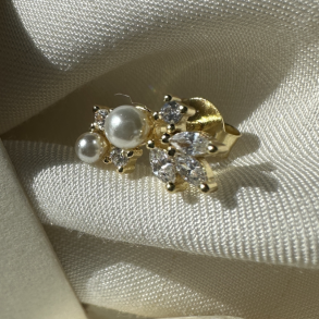 rering LUMI PEARL restikker forgyldt slv