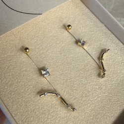 3 par �reringe forgyldt s�lv