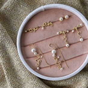 retrde swirl love forgyldt slv