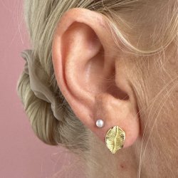 restikker SMALL LEAF forgyldt slv