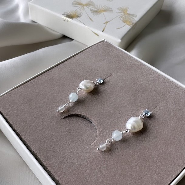 restikker SKY BLUE PEARL Sterling Slv