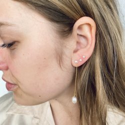 restikker MEGAN m. kde og hvid perle forgyldt 