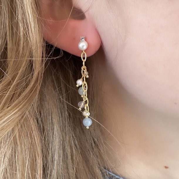 restikker SKY BLUE CHAIN Forgyldt Slv