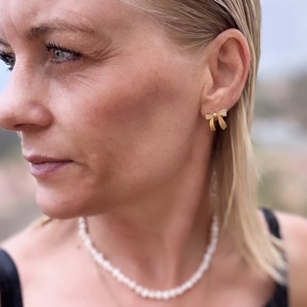 restikker PRETTY BOW  Forgyldt Slv