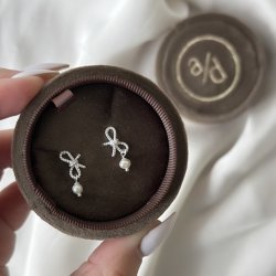 restikker ROPE BOW PEARLS  Slv