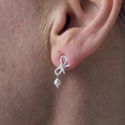 restikker ROPE BOW PEARLS  Slv