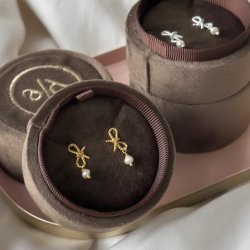 restikker ROPE BOW PEARLS  Forgyldt Slv