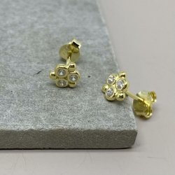 restikker SIX bobbels &amp; stones forgyldt slv