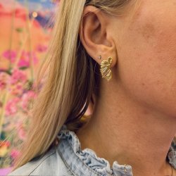 restikker KOI BIG HALF LEAF Forgyldt Slv