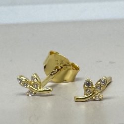 Sm restikker LEAFY forgyldt slv