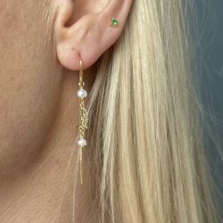 retrde Pearl forgyldt slv