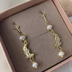 retrde Pearl forgyldt slv